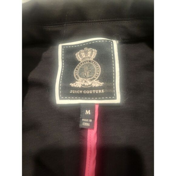 Juicy Couture Jacket Womens‎ Medium Black & Pink Ponte Blazer BarbieCore Preppy - Picture 2 of 11